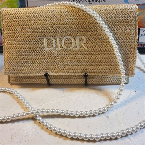 dior raffia clutch